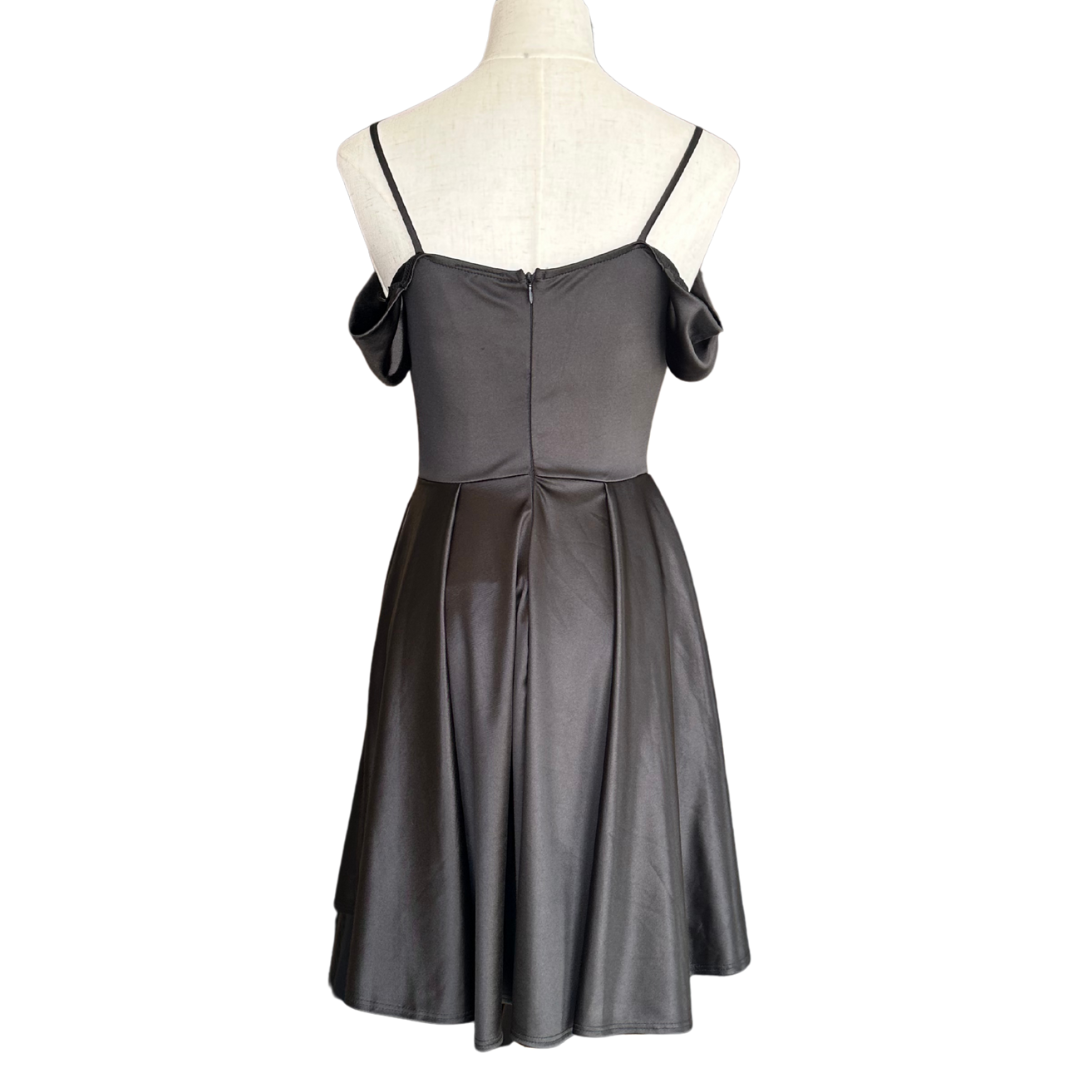 VESTIDO CORTO SATIN NEGRO
