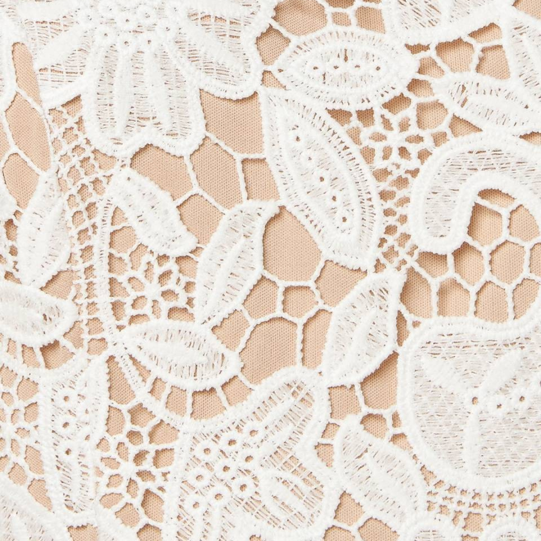 VESTIDO MIDI BLANCO DE ENCAJE