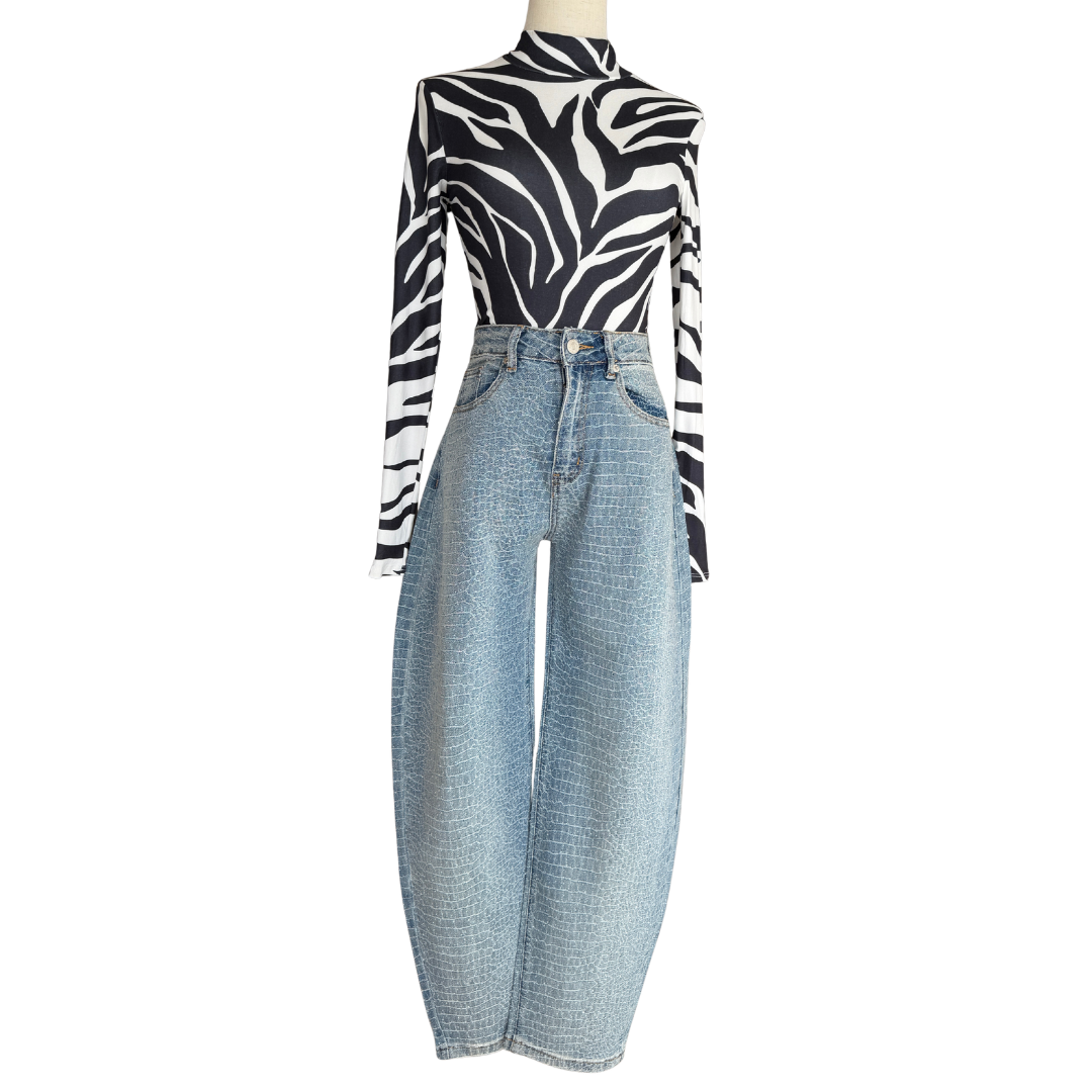 PANTALON DENIM CON BRILLOS