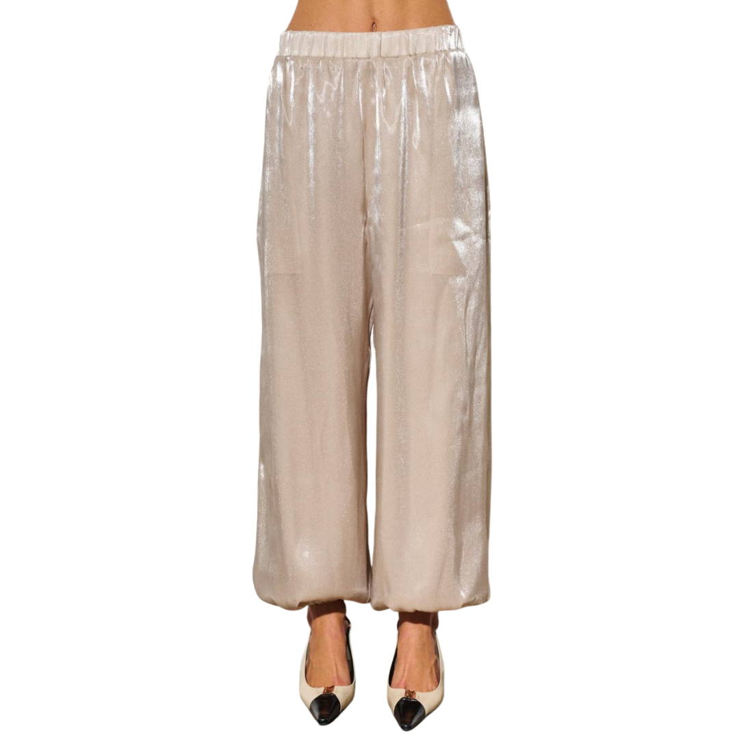 PANTALON JOGGER SATIN BEIGE