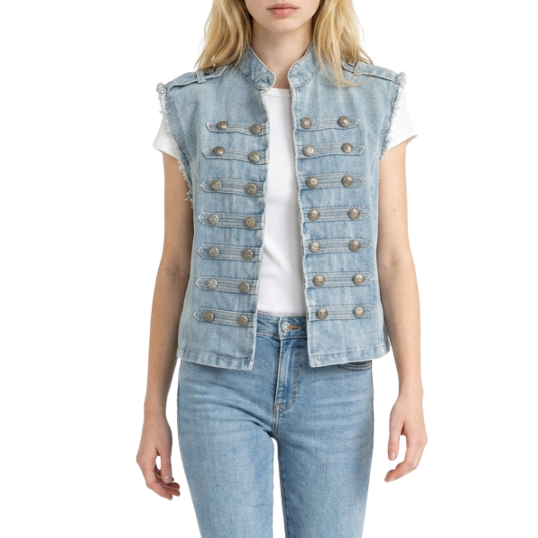 CHALECO ESTILO MILITAR DENIM