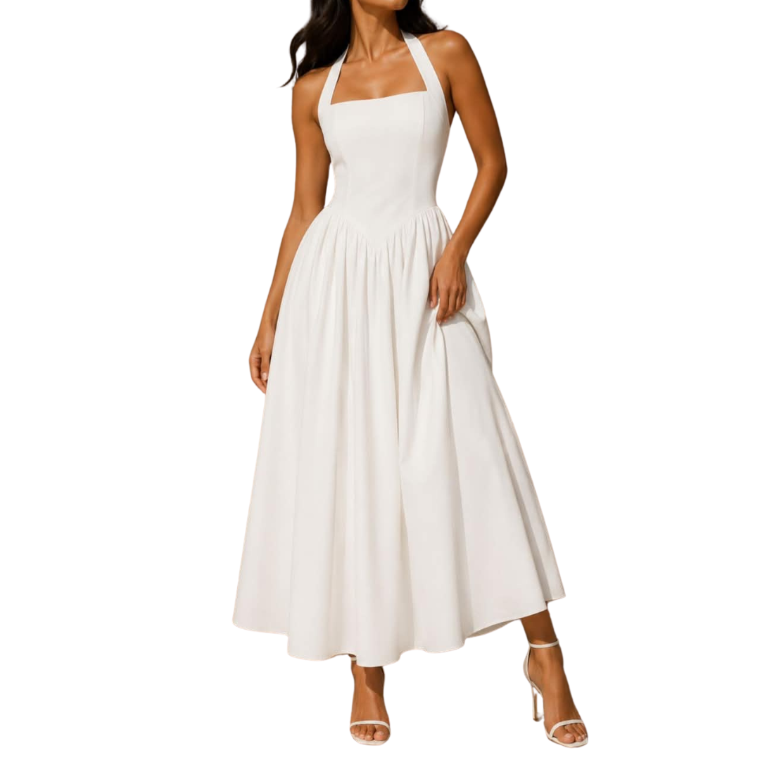 VESTIDO MIDI BLANCO