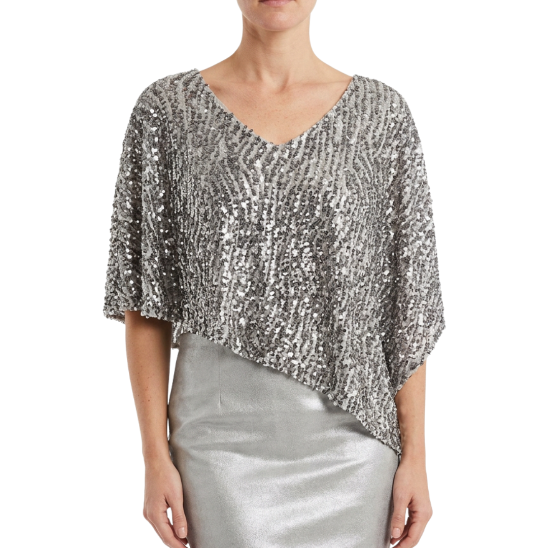 TORERITO ESTAMPADO ZEBRA CON BRILLOS PLATEADO