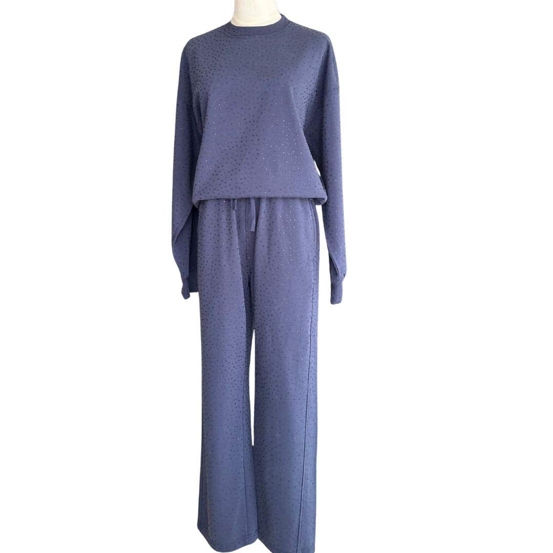 SET PANTS AZUL MARINO CON BRILLOS