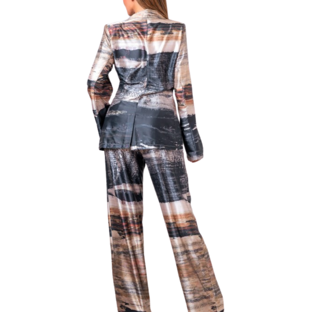 SET BLAZER Y PANTALÓN ESTAMPADO