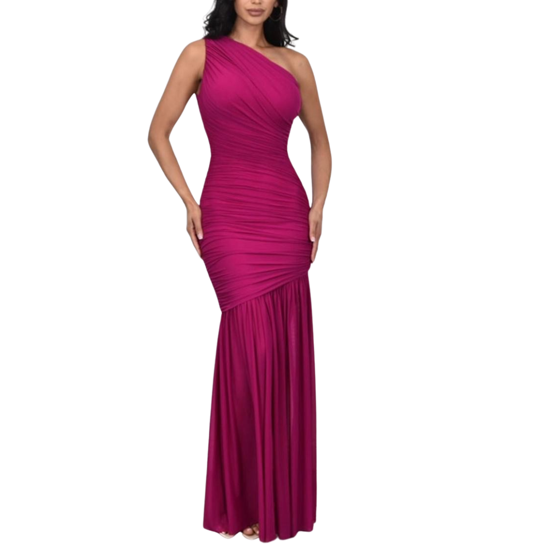 VESTIDO LARGO MESH CORRUGADO FIUSHA