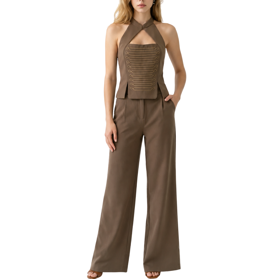 SET PANTALON Y TOP TIPO NAPOLEON CAFE