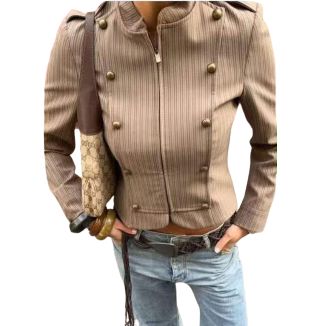 JACKET ESTILO MILITAR CAFE