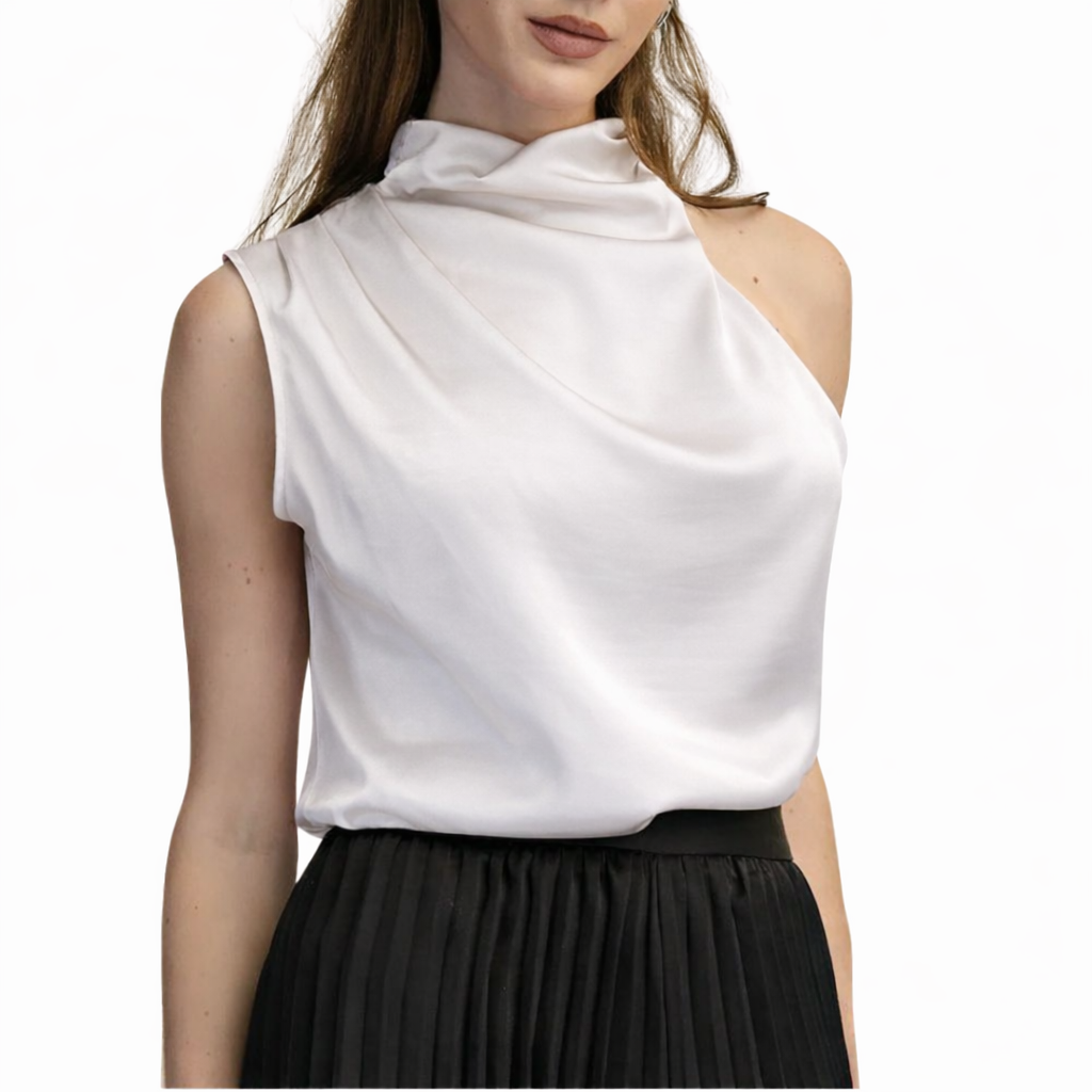 BLUSA BLANCA HALTER SATIN