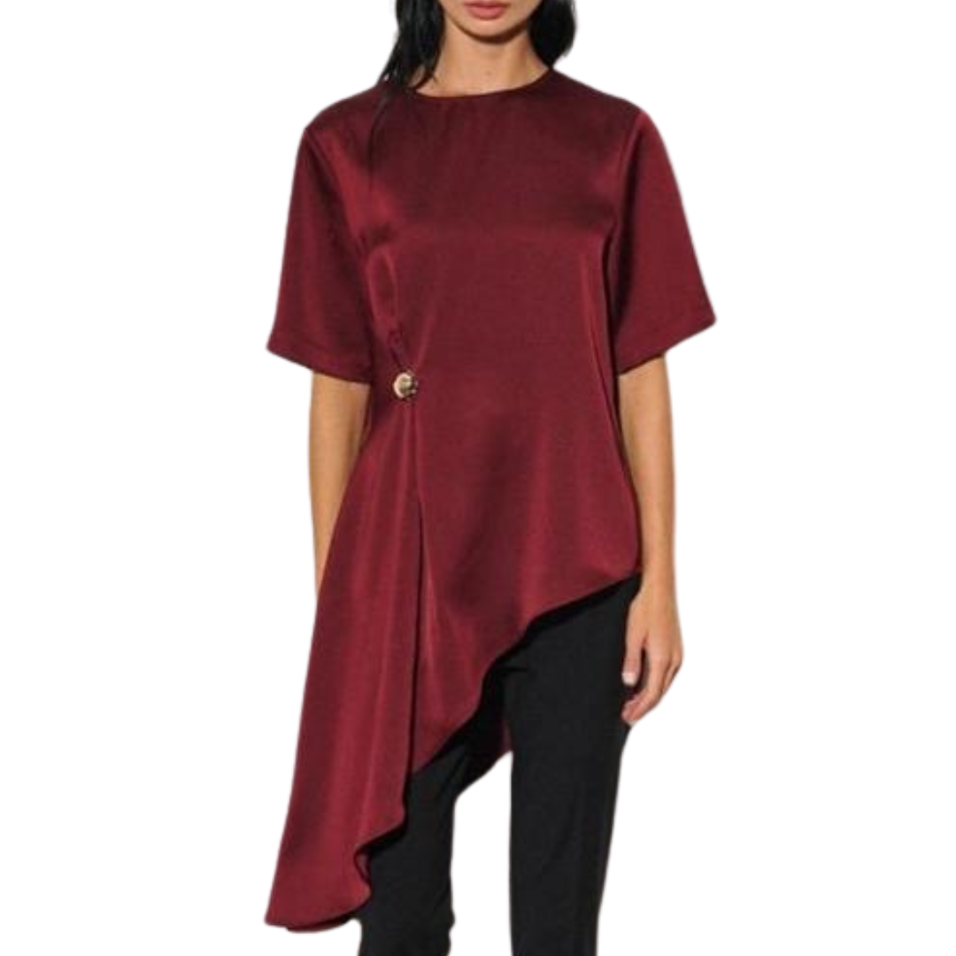 BLUSA ASIMETRICA BURGUNDY
