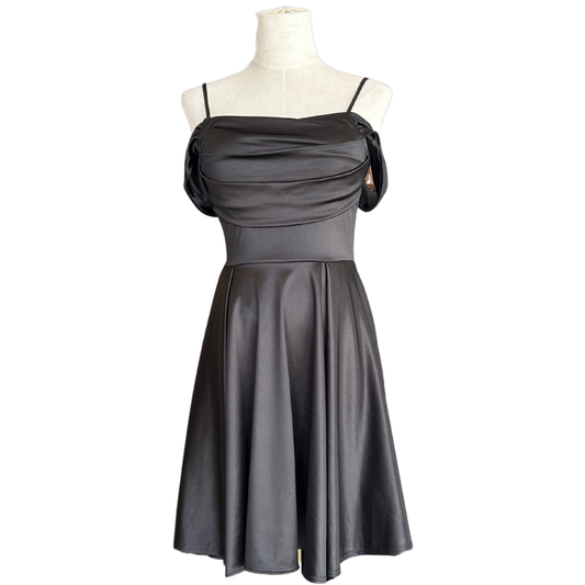 VESTIDO CORTO SATIN NEGRO