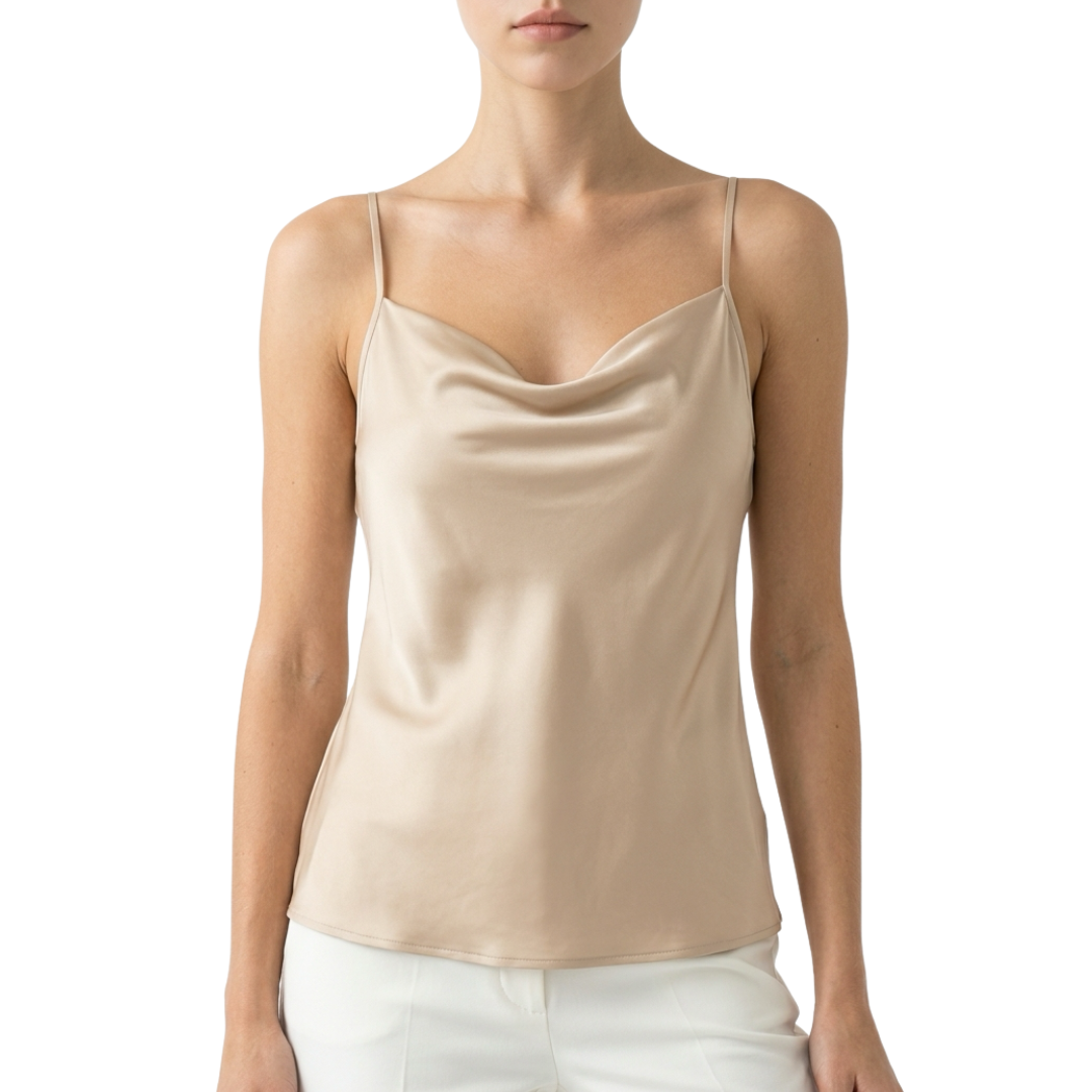 BLUSA BEIGE DE SATIN