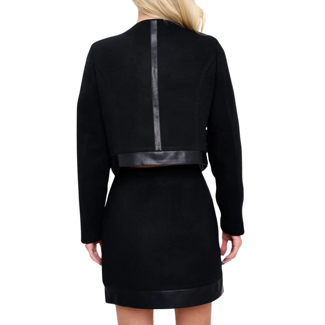 SET FALDA Y SACO CORTO GAMUSA NEGRO