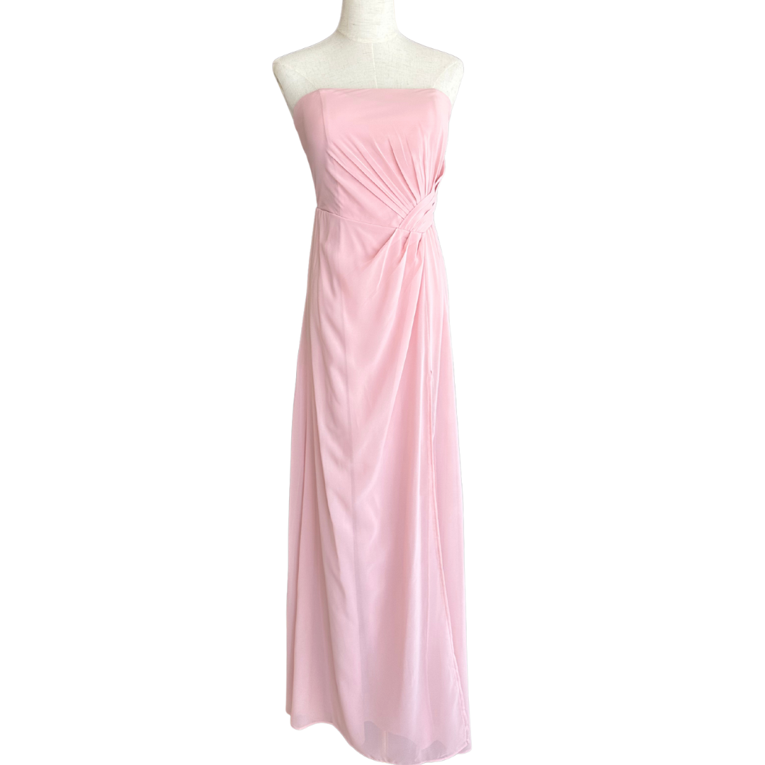 VESTIDO LARGO STRAPPLES ROSA PALO