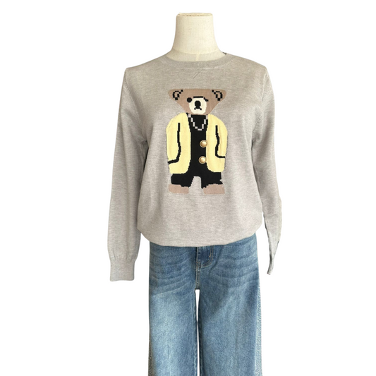 SUETER GRIS CON OSITO AMARILLO