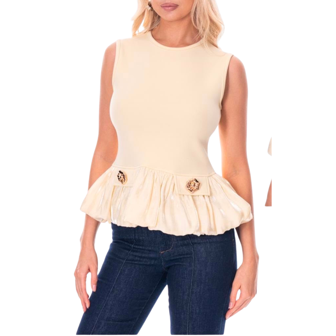 BLUSA AMARILLA CON OLÁN