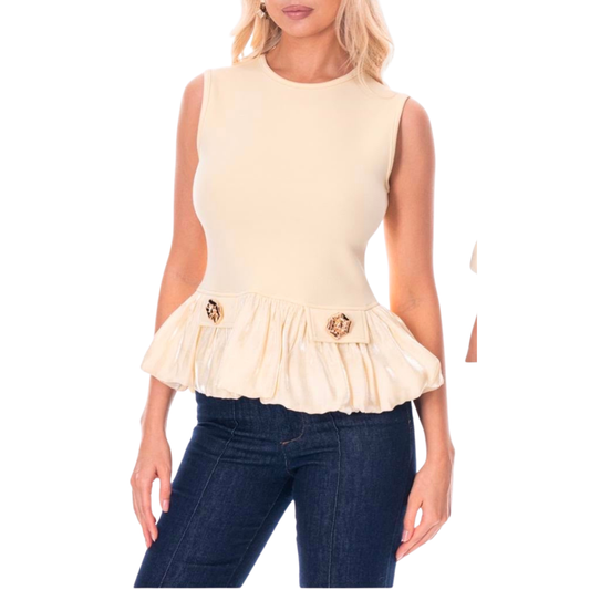 BLUSA AMARILLA CON OLÁN