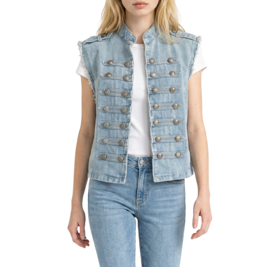 CHALECO ESTILO MILITAR DENIM