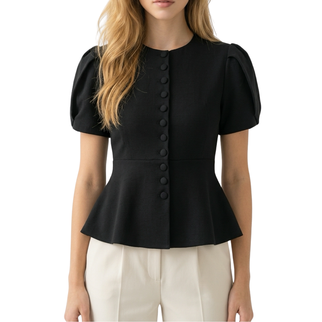BLUSA NEGRO CORTE PEPLUM