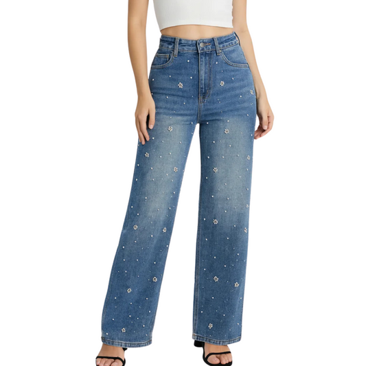 PANTALÓN DENIM CON PERLITAS