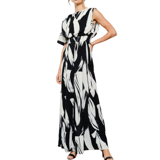JUMPSUIT BEIGE CON NEGRO