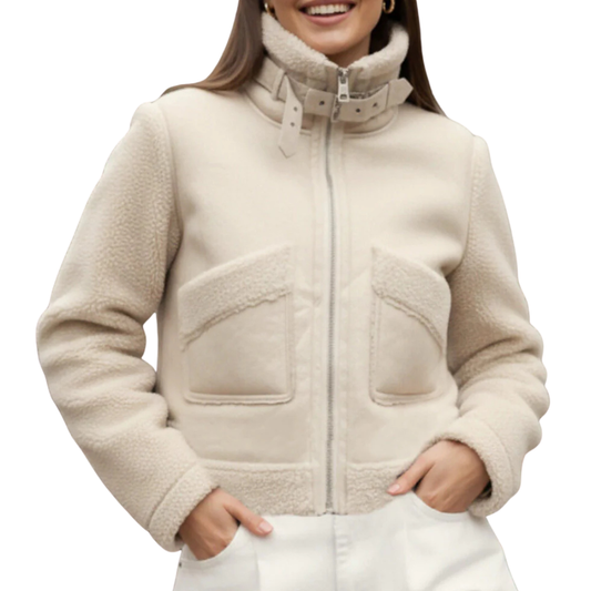 CHAQUETA BEIGE CON PELUCHE