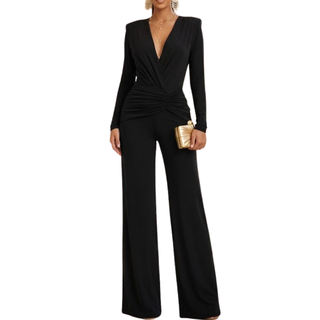 JUMPSUIT MANGA LARGA NEGRO