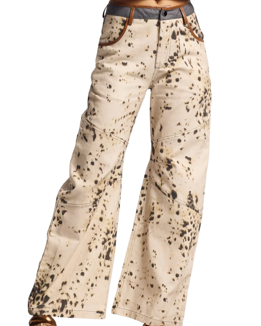 PANTALÓN DENIM ESTAMPADO VACA