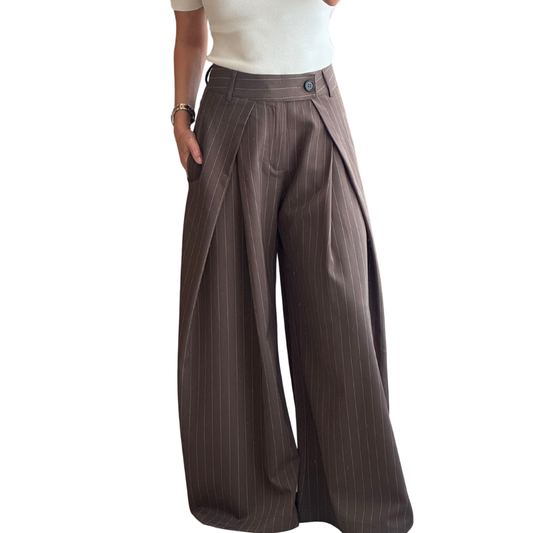 PANTALON RAYAS CAFE CON BLANCO