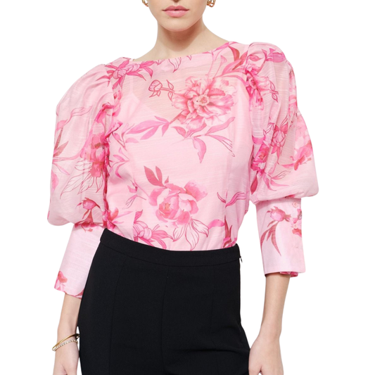 BLUSA TULL PINK FLOWERS