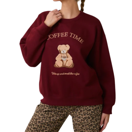 SUETER OSITO "COFFE TIME" VINO