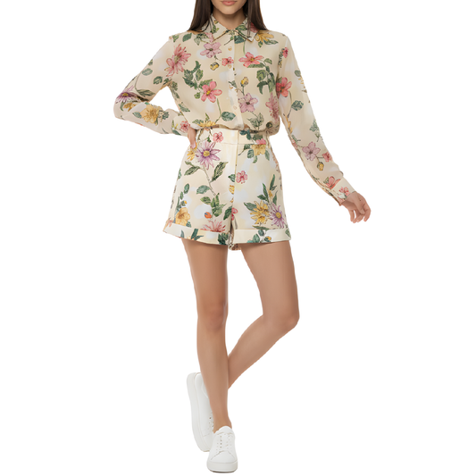 SET CAMISA Y SHORT FLORAL BUTTER YELLOW