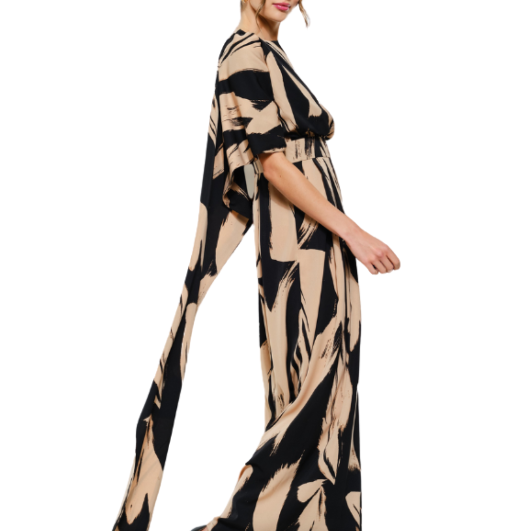 JUMPSUIT CAFÉ CON NEGRO
