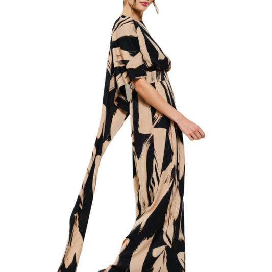 JUMPSUIT CAFÉ CON NEGRO