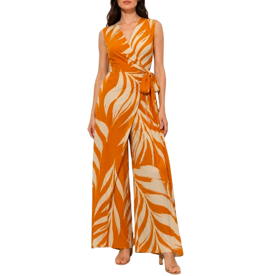 JUMPSUIT ESTAMPADO NARANJA CON BLANCO