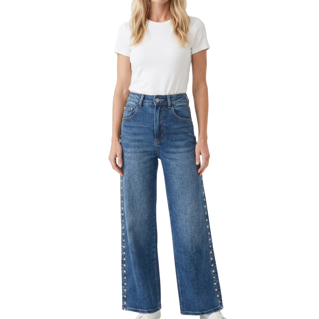 PANTALÓN DE MEZCLILLA CON ESTOPEROLES