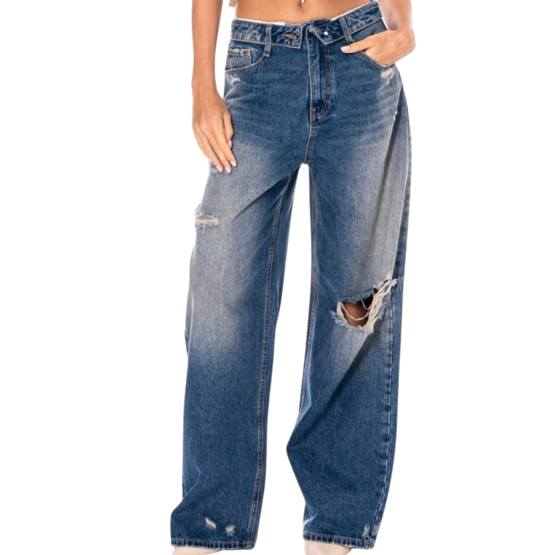 PANTALON DENIM PRETINA DOBLADA