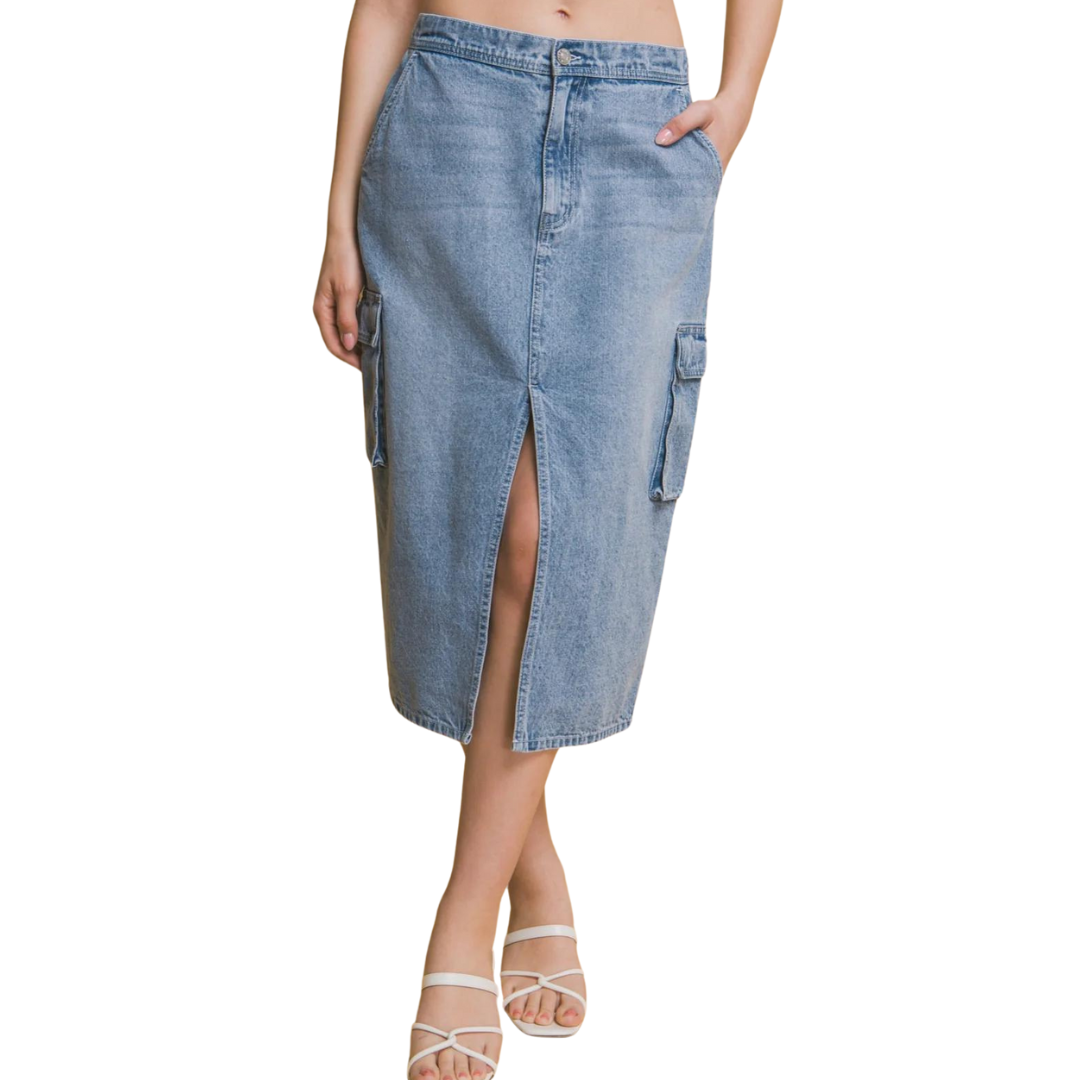 FALDA DENIM CARGO