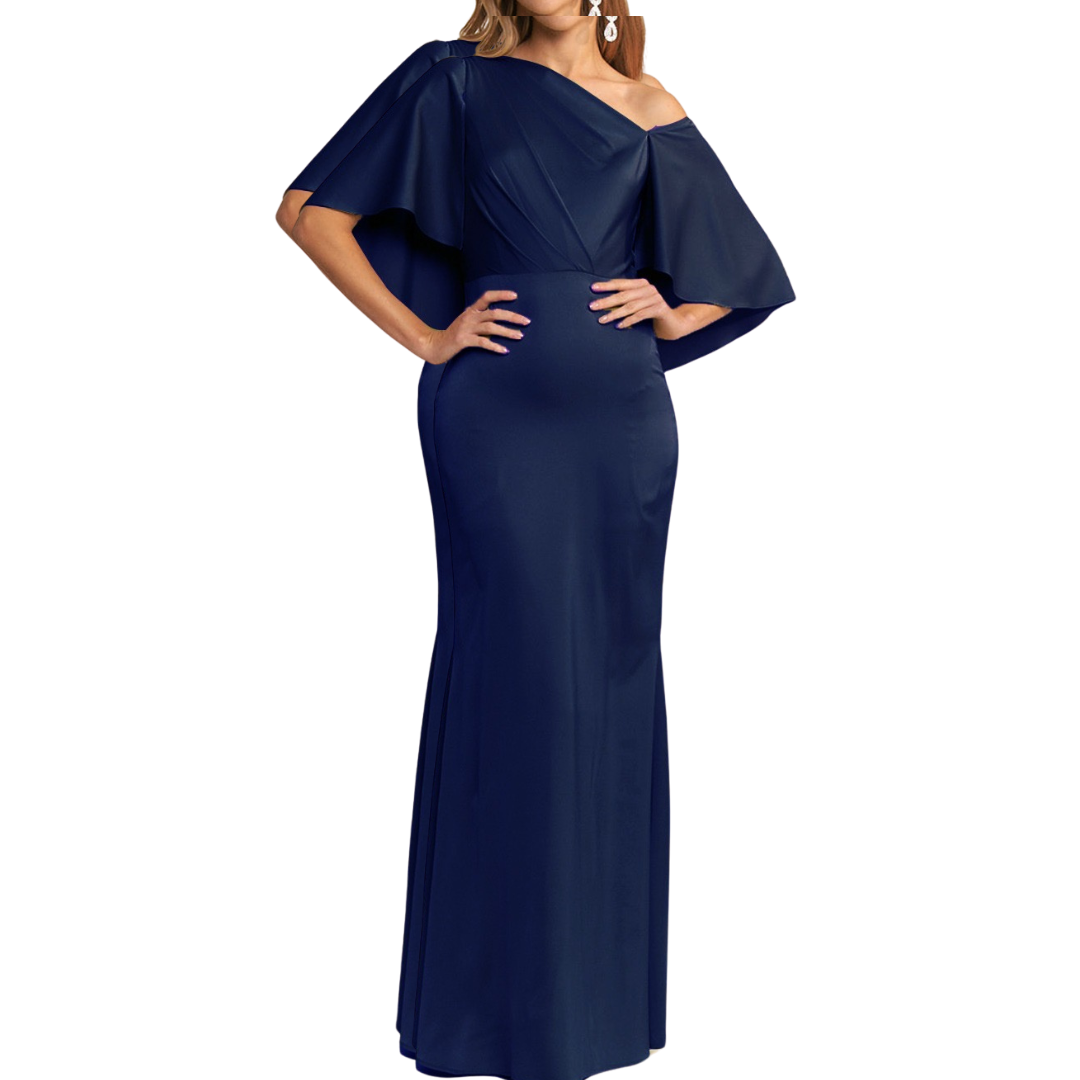 VESTIDO LARGO AZUL MARINO