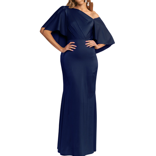 VESTIDO LARGO AZUL MARINO