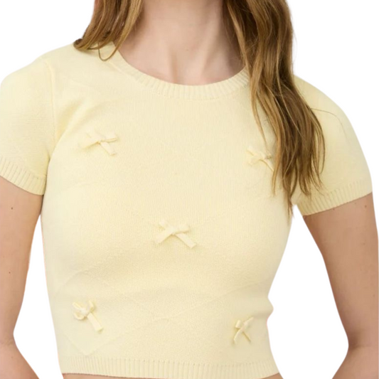 BLUSA AMARILLA CON MOÑOS