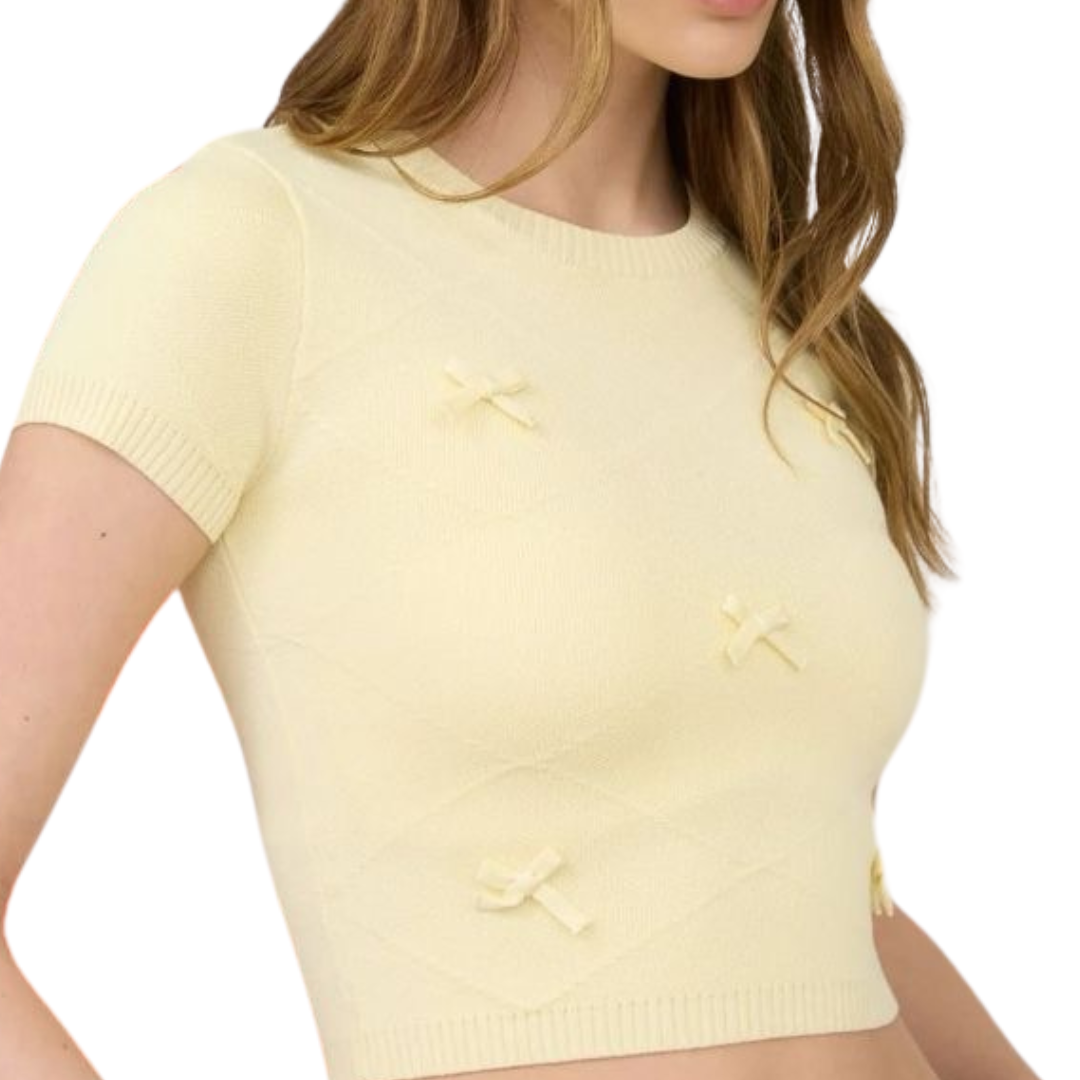 BLUSA AMARILLA CON MOÑOS