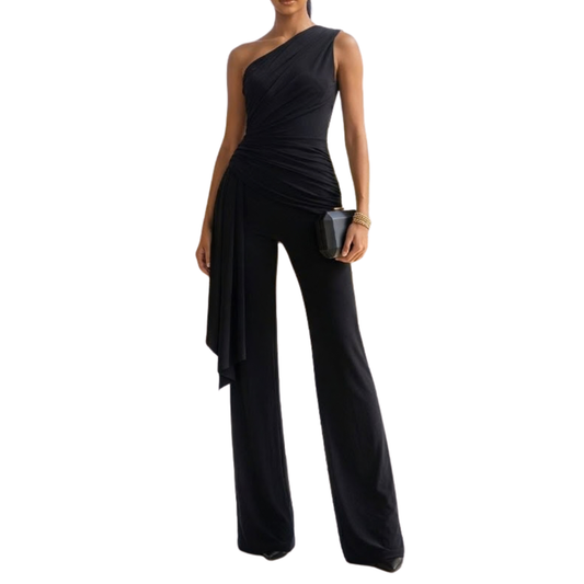 JUMPSUIT UN HOMBRO NEGRO