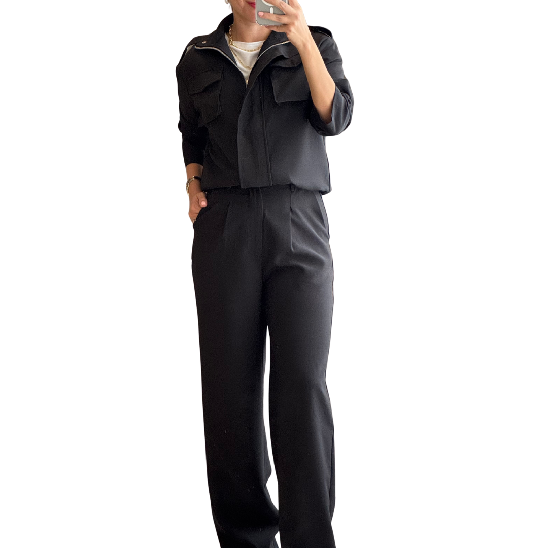 SET CHAQUETA Y PANTALÓN NEGRO