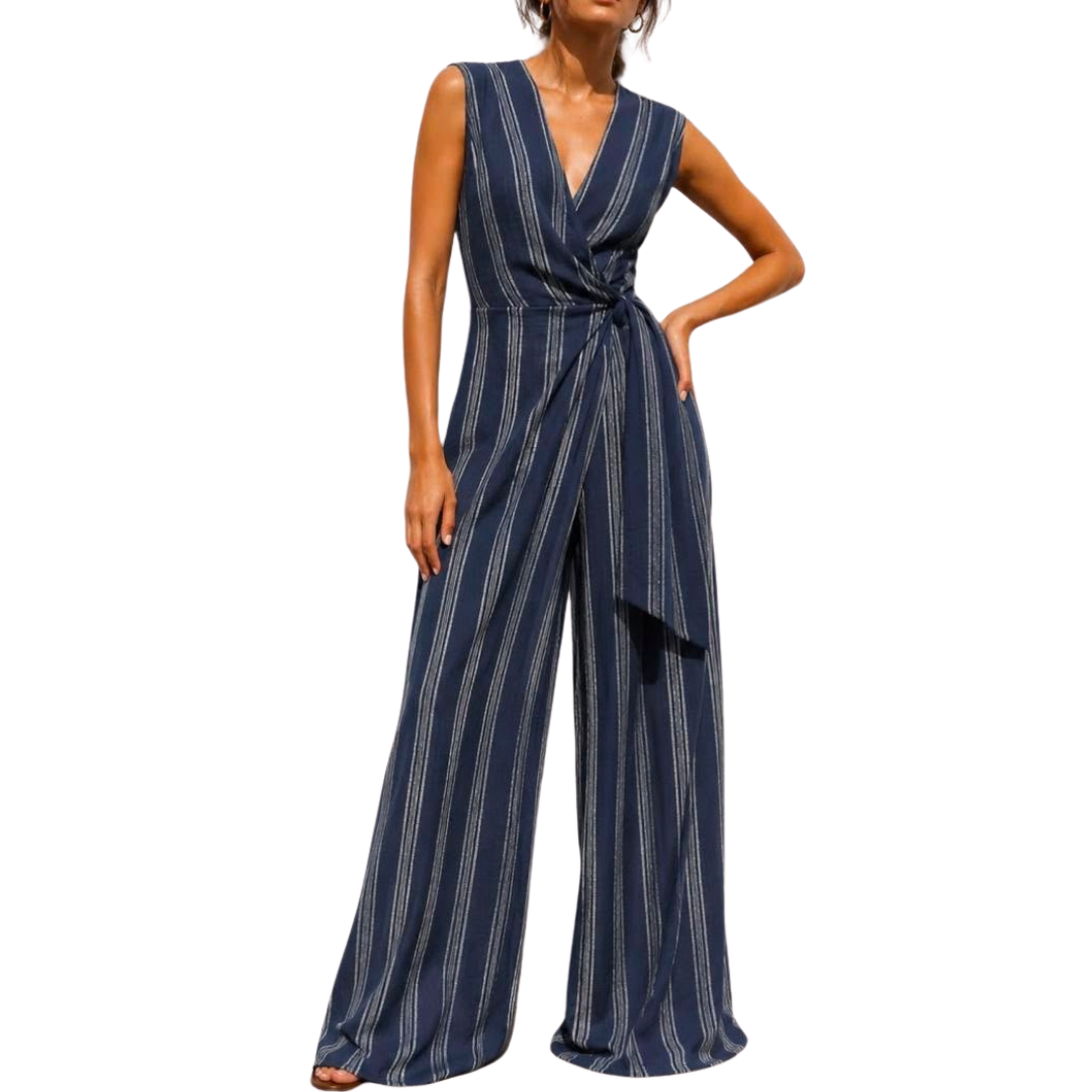 JUMPSUIT AZUL CON RAYAS BLANCAS