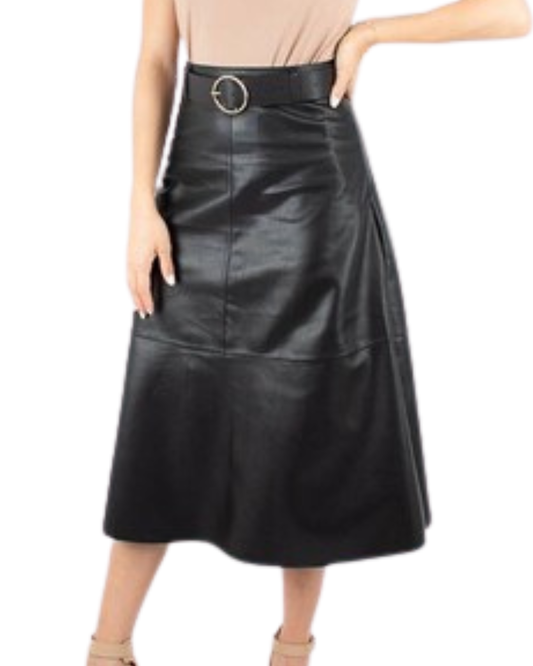 FALDA CORTE A NEGRA VINIPIEL