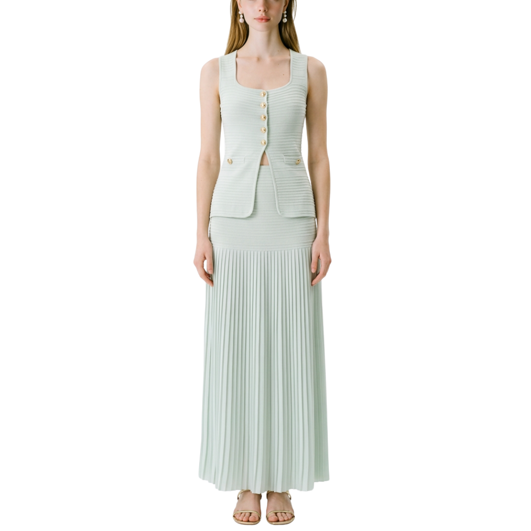 SET VERDE MENTA BLUSA Y FALDA