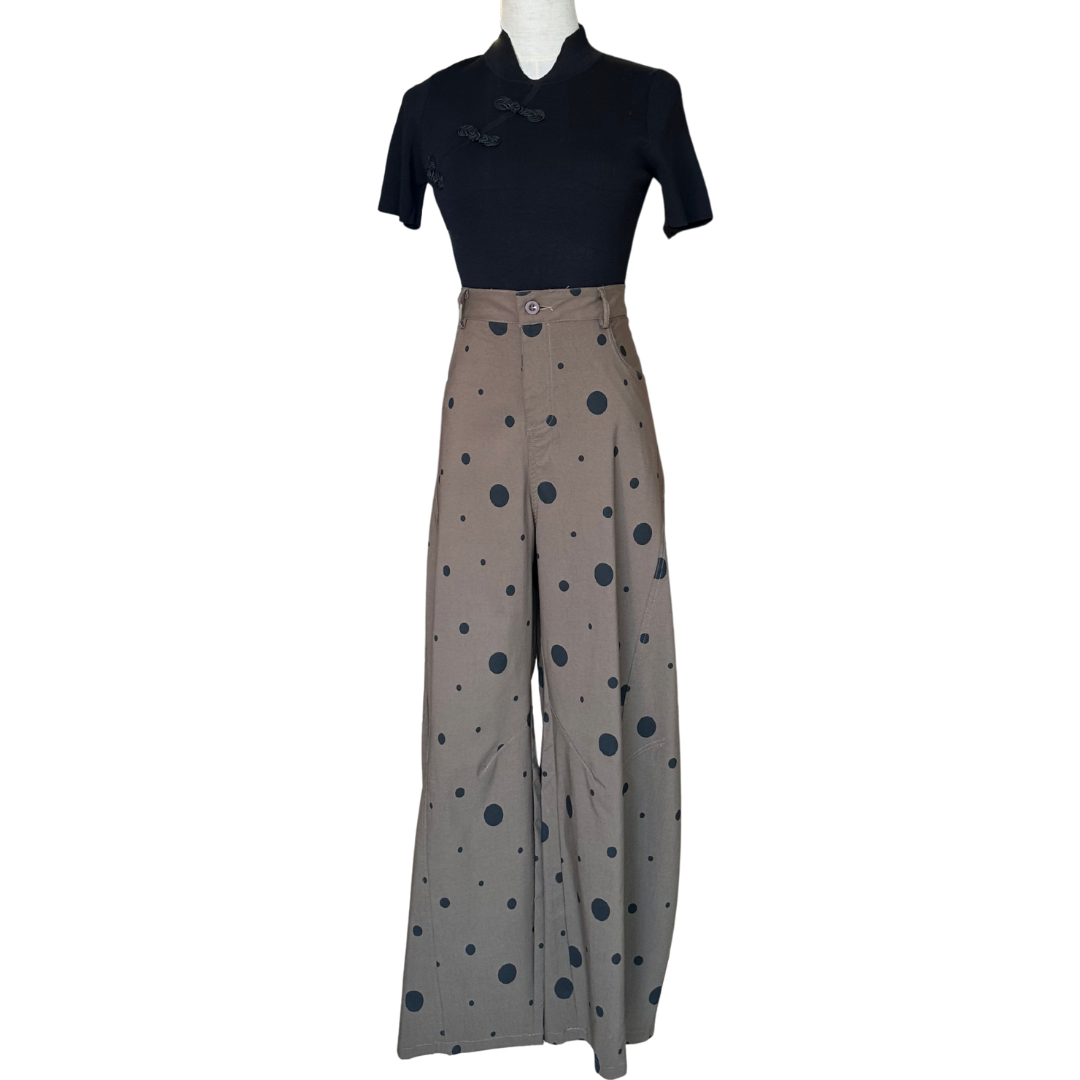 PANTALON POLKA DOTS CAFE CON NEGRO