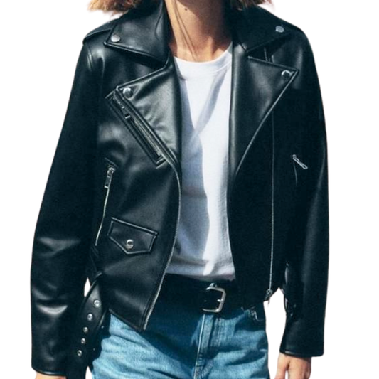 CHAQUETA VINIPIEL NEGRA