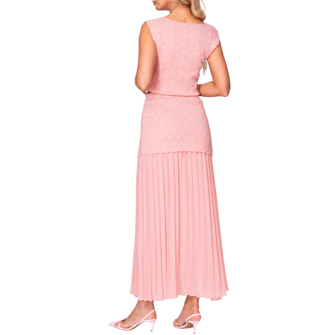 SET BLUSA Y FALDA ROSA POLKA DOTTED